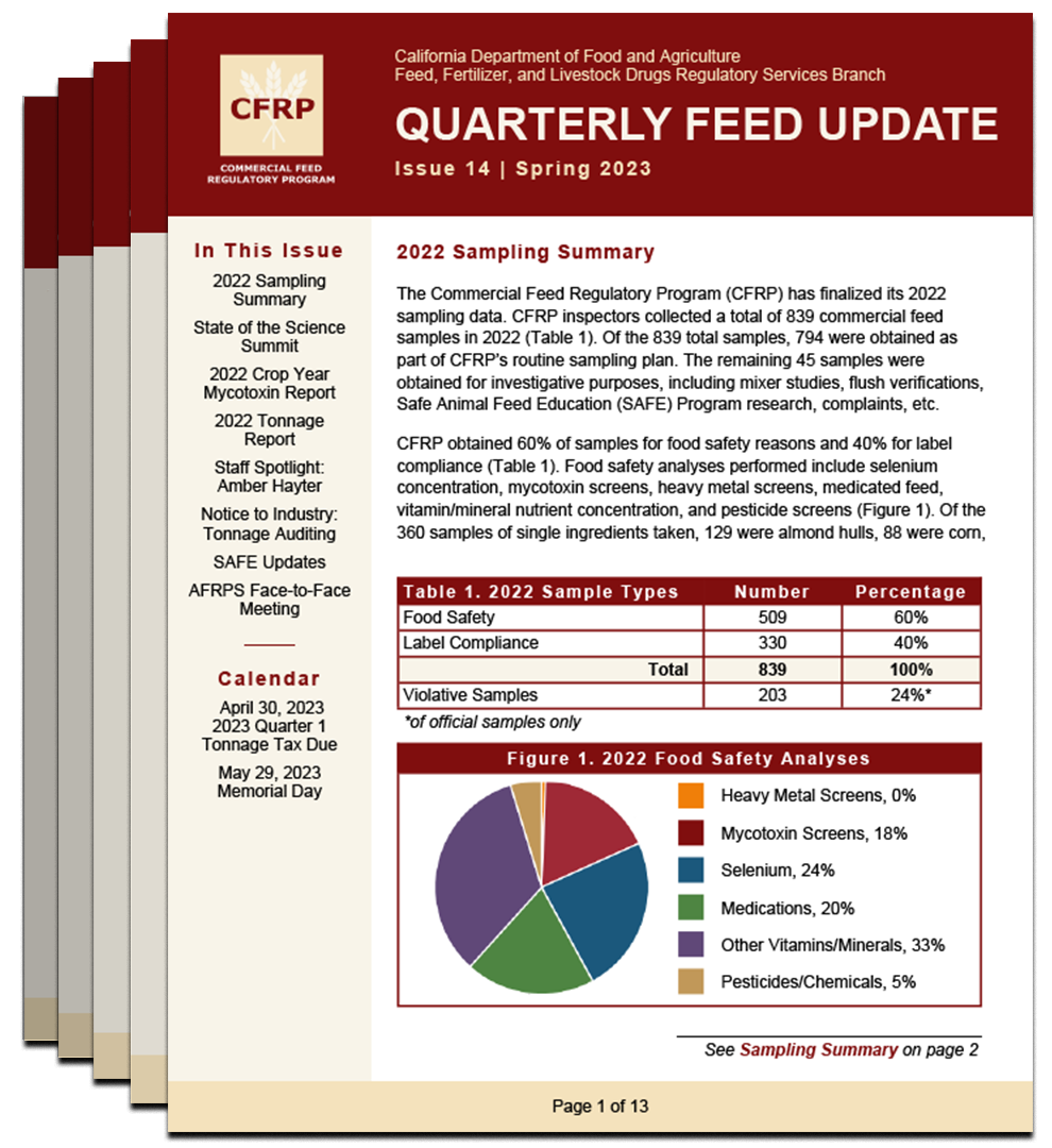 Quarterly Feed Update highlights Commercial Feed Regulatory Program’s